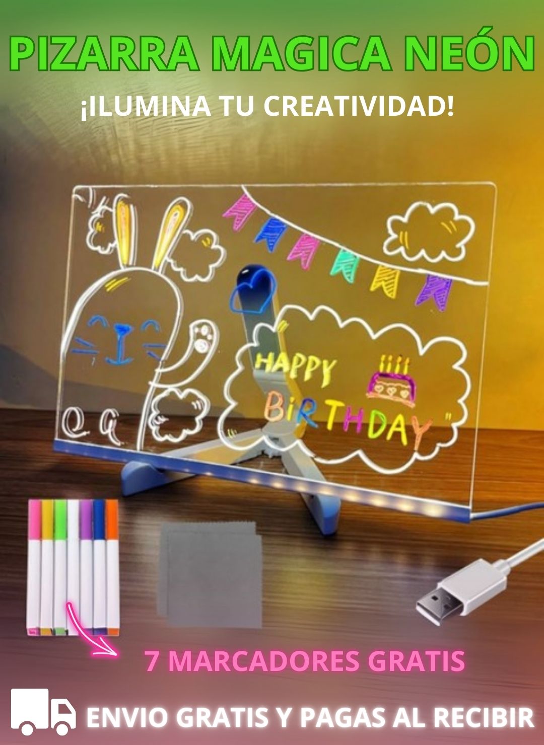 PIZARRA MAGICA NEON ORIGINAL ⭐⭐⭐⭐⭐